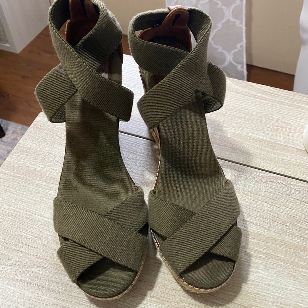 Tory Burch Espadrille Wedges Size 10B made Spain